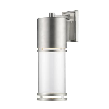 Z-Lite Luminata Outdoor LED Wall Light, Brushed Aluminum & Clear 553B-BA-LED